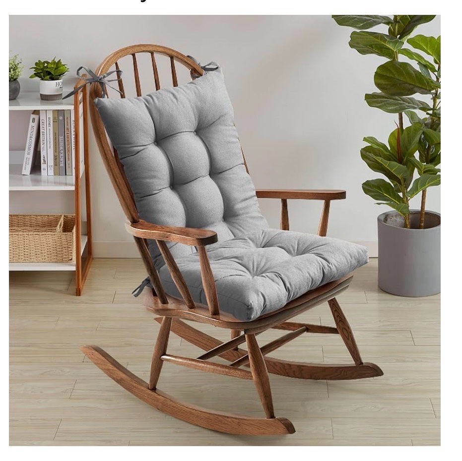 Rocking Chair Cushion Premium Pads Non Skid Slip Backed Set of Upper and Lower with Ties JUST THE CUSHIONS CHAIR NOT INCLUDED