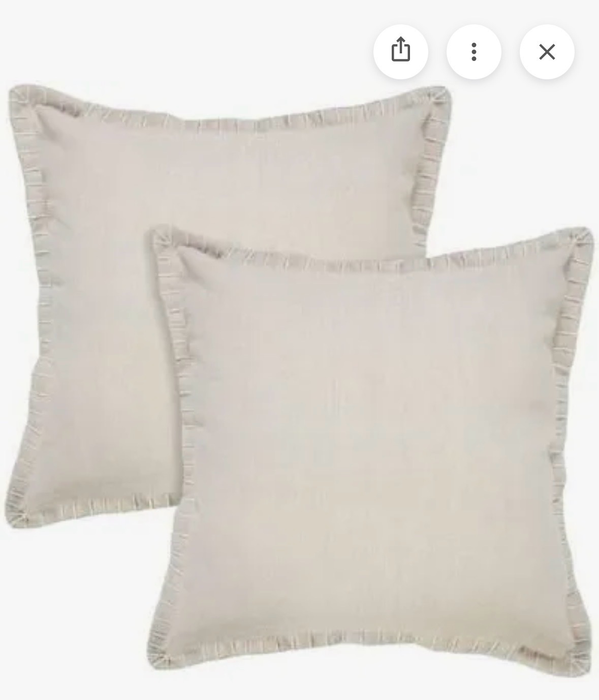 LR Home Wilma Set of 2 Beige Stitch Bordered Adult Decorative Throw Pillows