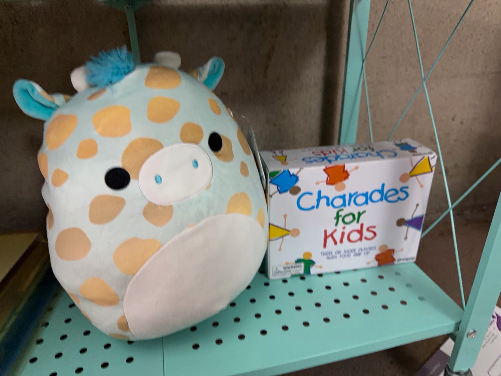 New Squishmallows Plush 12 Inch Zelia the Blue and Gold Giraffe & Charades for Kids