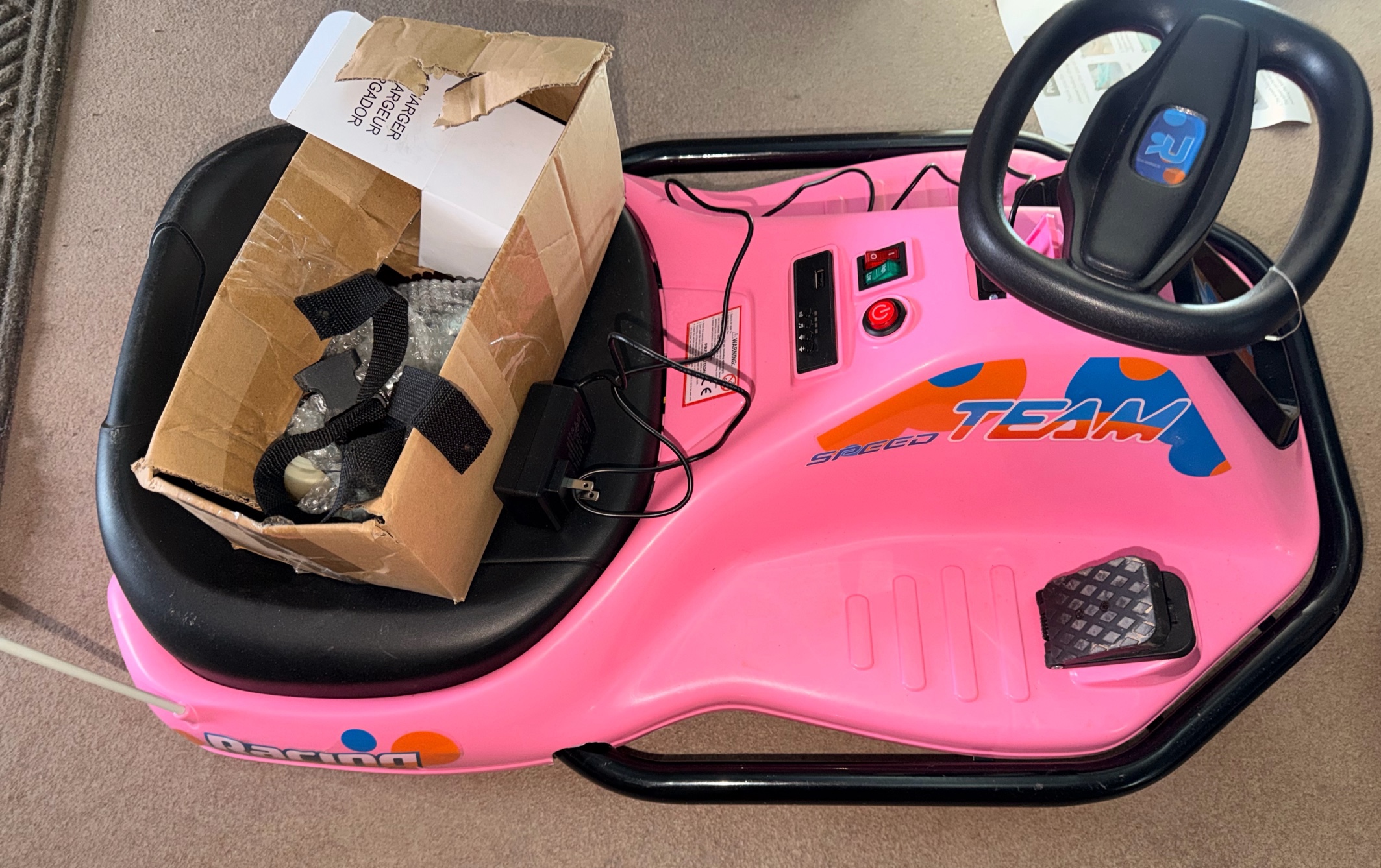 Pink Go kart Ride on - see discription