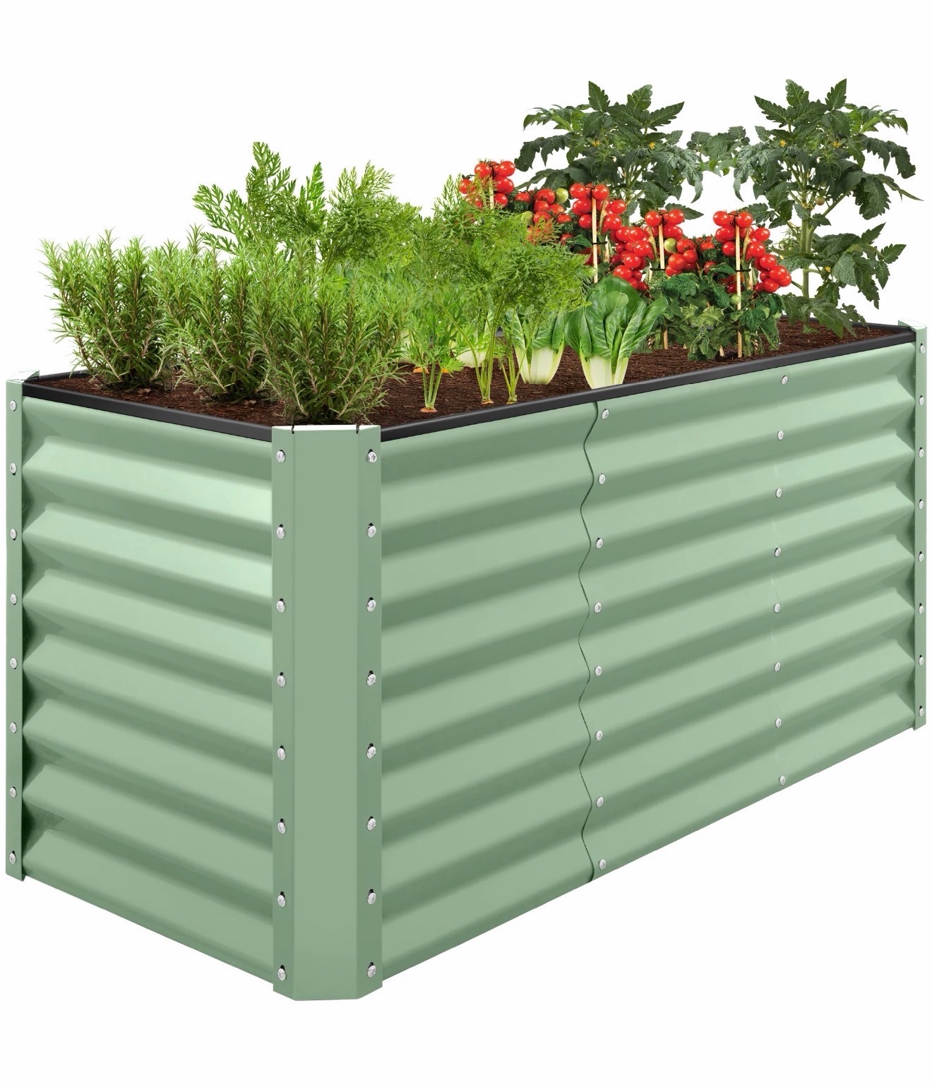New - Outdoor Raised Metal Garden Bed for Vegetables, Flowers, Herbs - 4x2x2ft