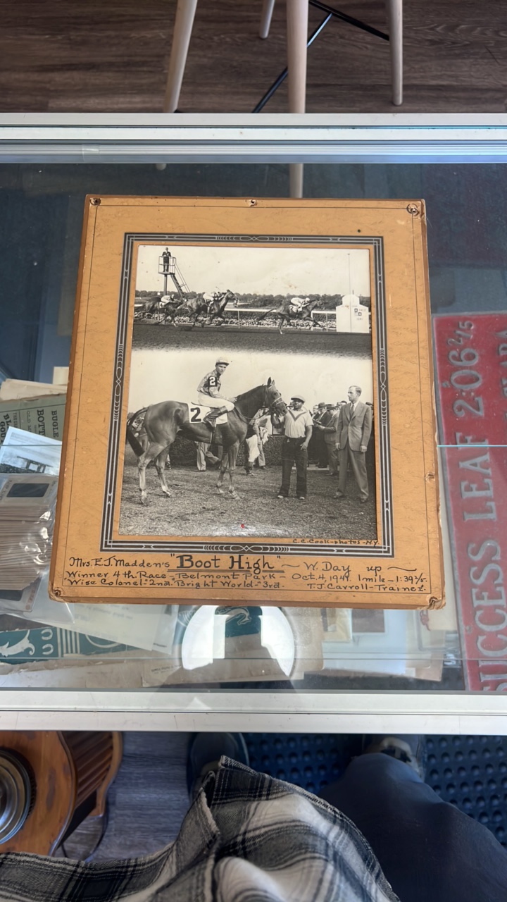 1941 boot high Belmont park horse racing photograph
