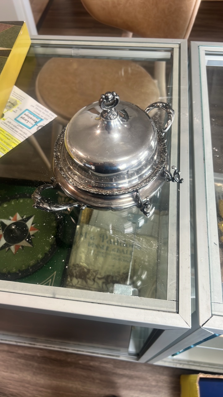 antique silver plated serving dish