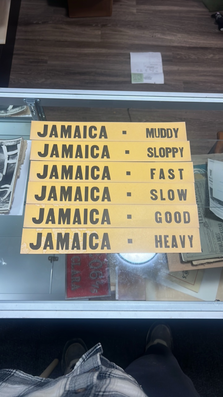 Jamaica race track conditions signage