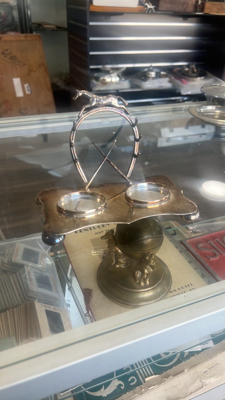 1912 silver plated horse themed display