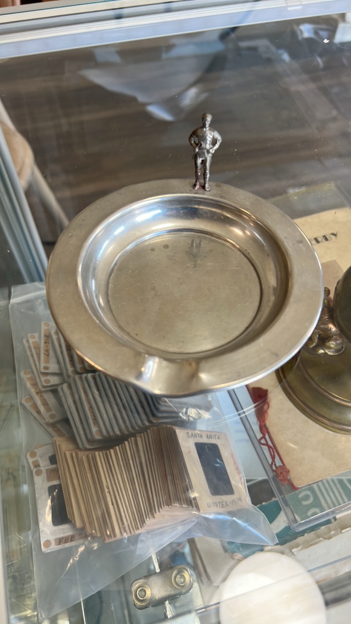 pewter jockey themed ashtray