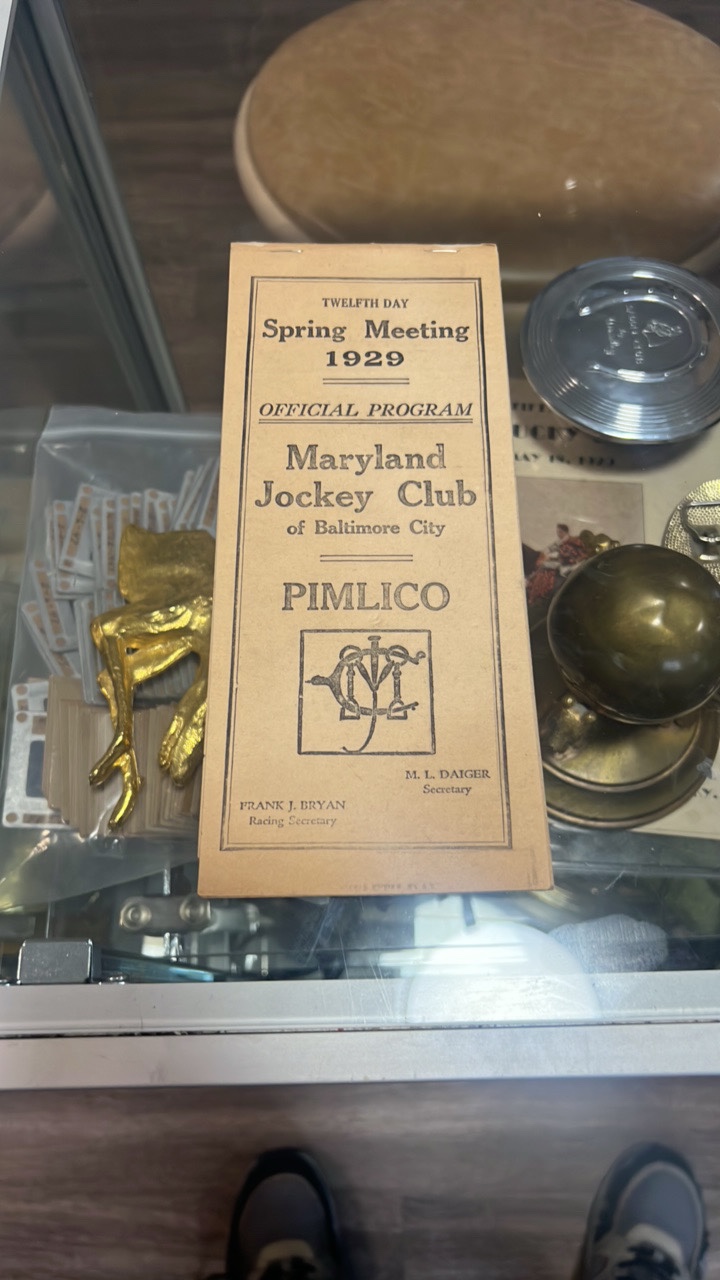 1929 Maryland jockey club pimlico race program