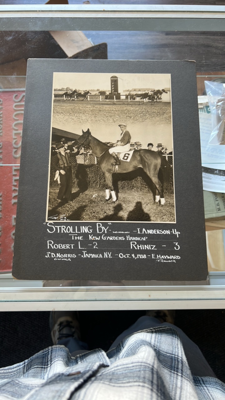 1938 strolling by horse racing photograph
