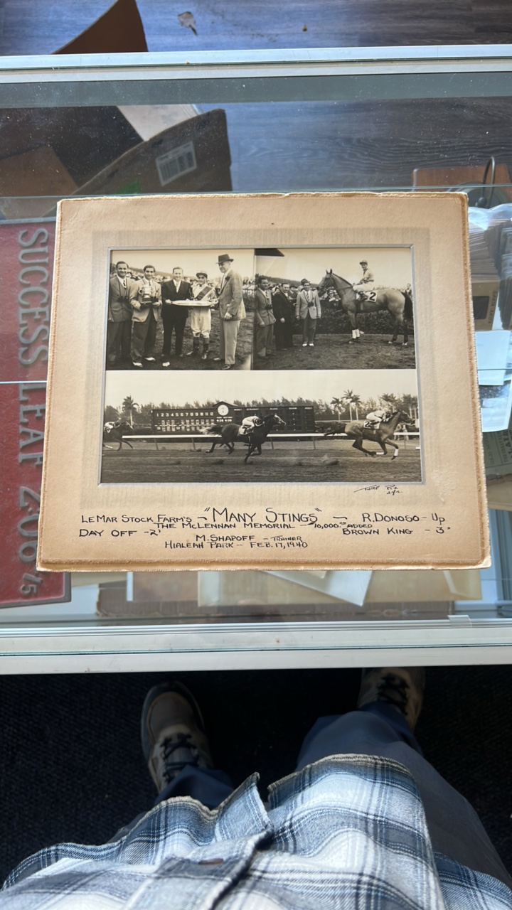 1940 many stings horse racing photograph