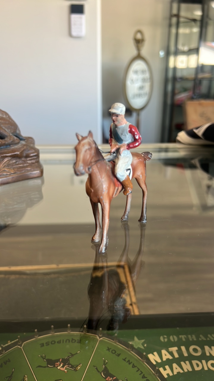antique horse and jockey toy