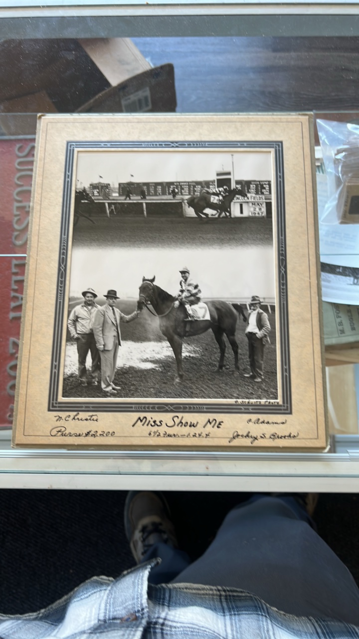 1947 miss show me horse racing photograph