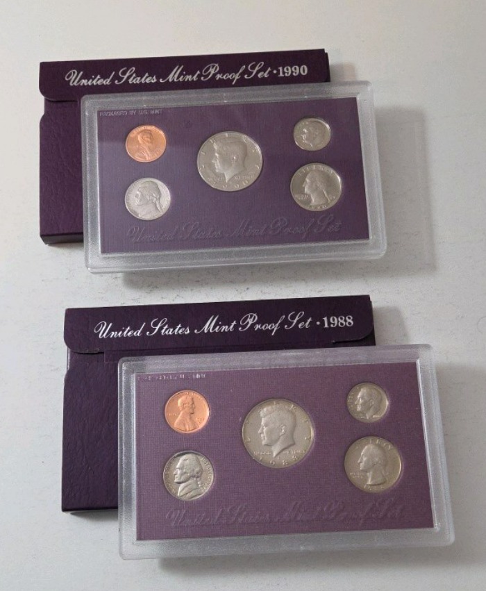 1988 US Mint Proof Set, 1990 US Mint Proof Set