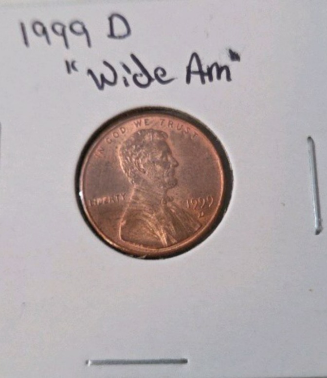Error Coin - 1999D Wide AM Penny