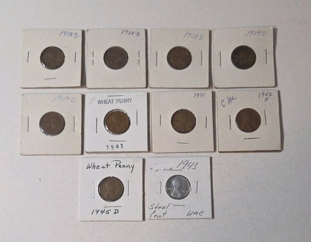 Wheat Pennies Mixed Dates (1938-1945)