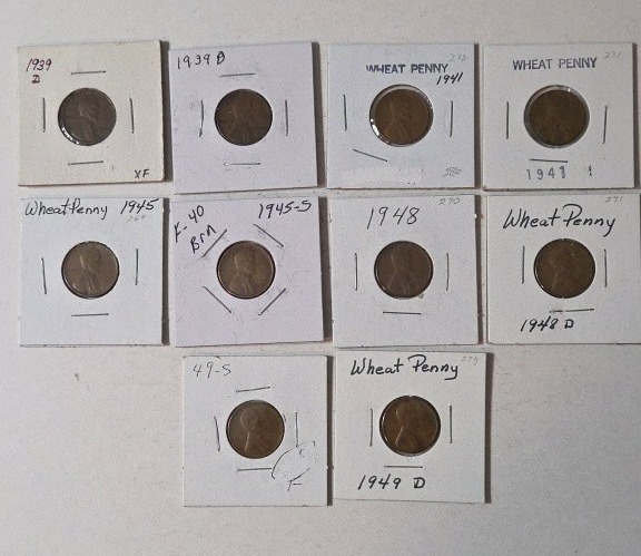 Wheat Pennies Mixed Dates (1939-1949)