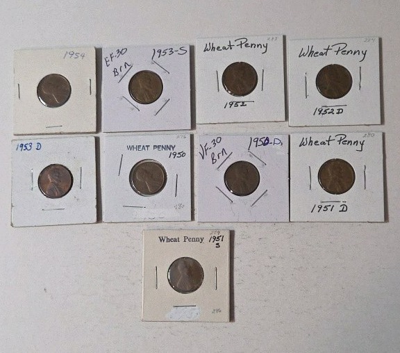 Wheat Pennies Mixed Dates (1950-1954)