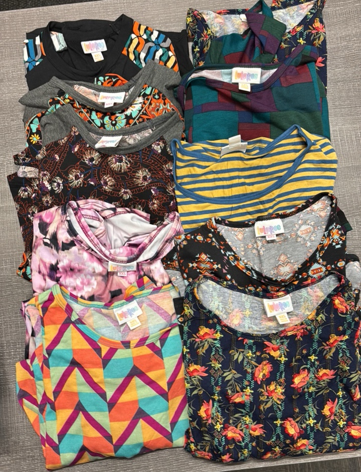 LuLaRoe Liquidation - Lot of 7-Irma Tunic, 3-Randy Tee (Size XXS) - MSRP $322
