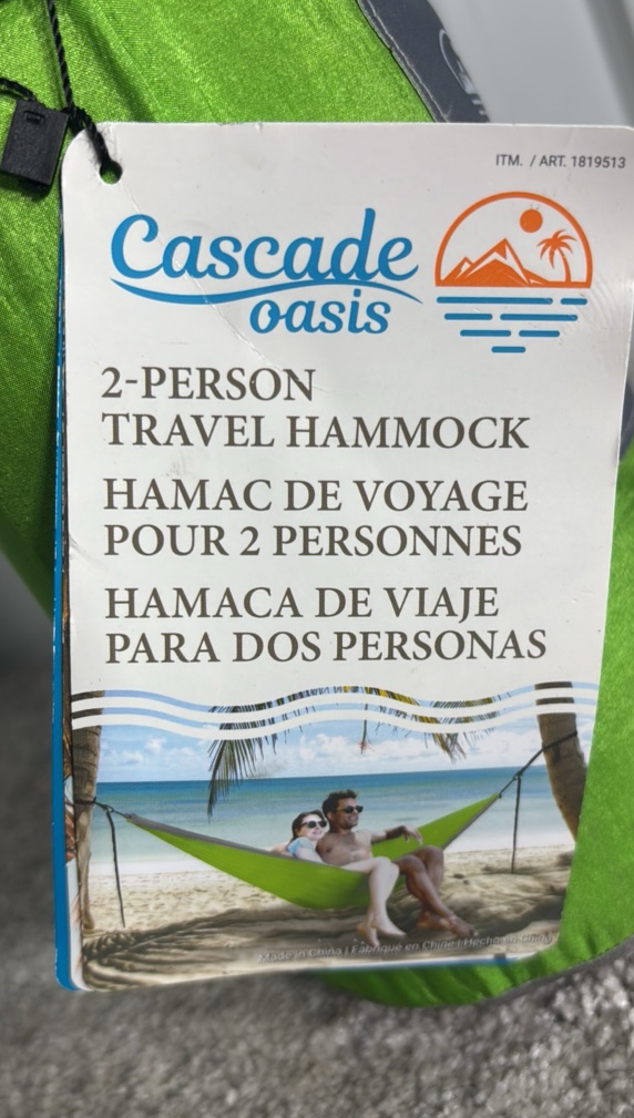 Cascade Oasis 2-person Travel Hammock - MSRP $30