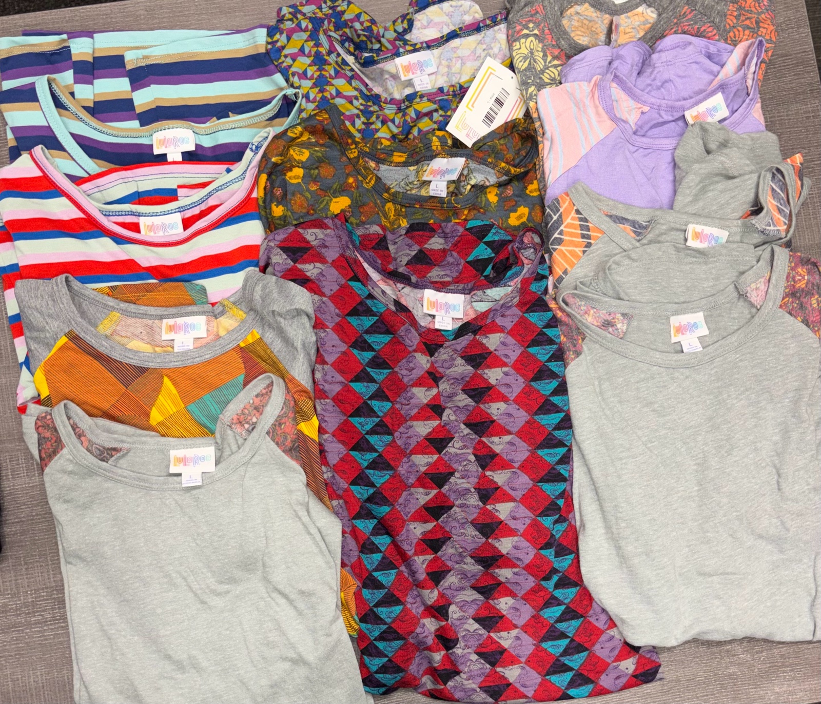 LuLaRoe Liquidation - Lot of 6-Randy Tee, 2-Gigi Tops, 3-Irma Tunics (Size L) - MSRP $390