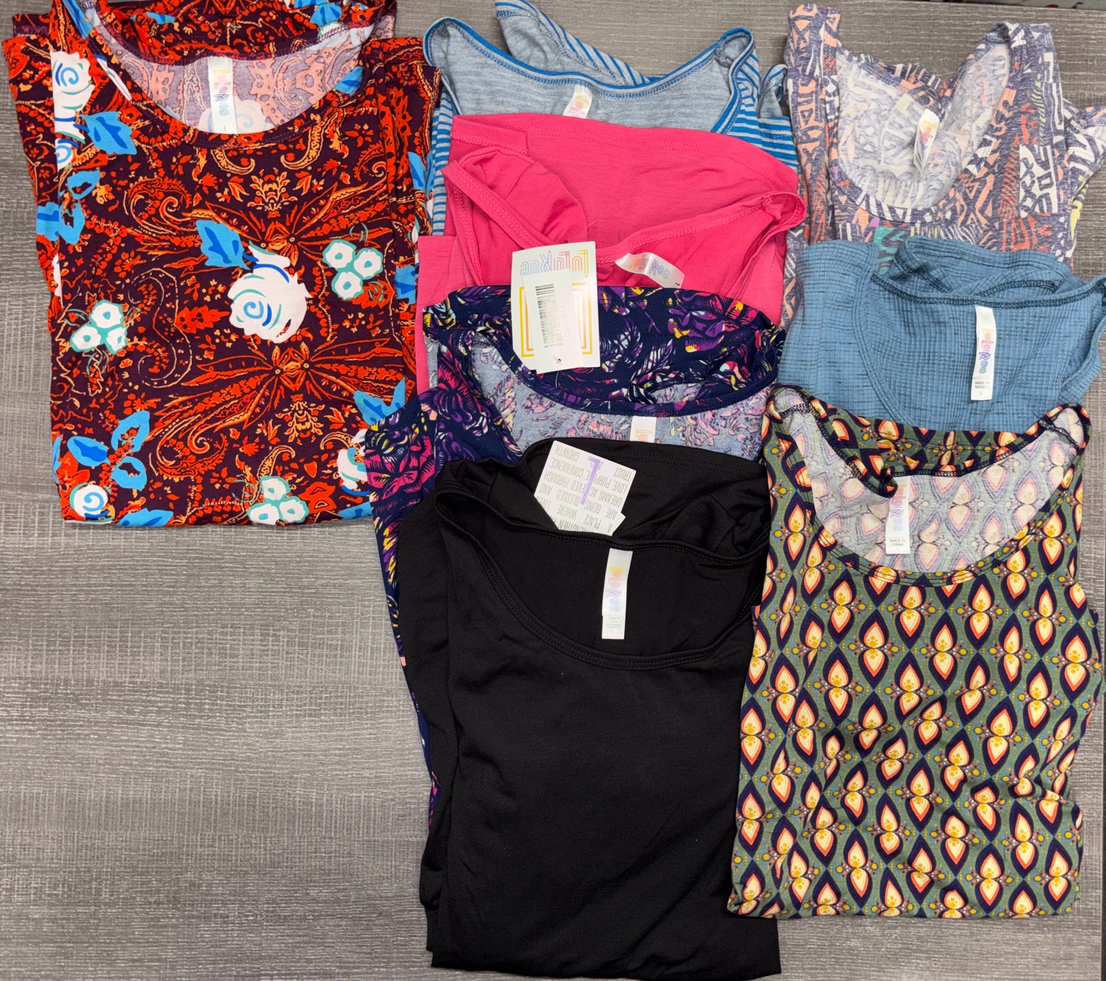 LuLaRoe Liquidation - Lot of 3-Classic T, 1-Perfect T, 4-Lynnae Tops (Size L) - MSRP $302