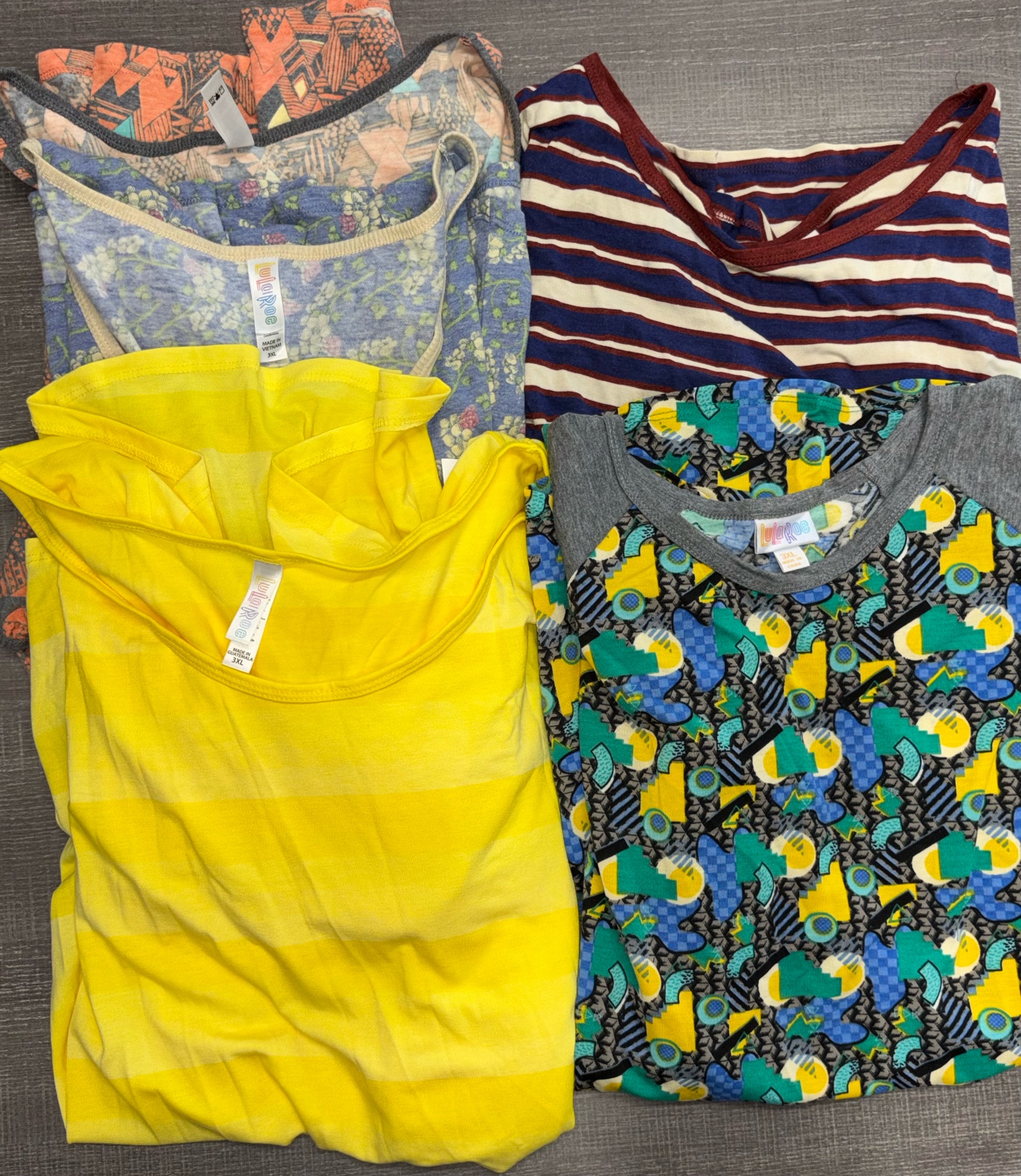 LuLaRoe Liquidation - Lot of 3-Classic T, 1-Lynnae Top, 1-Irma Tunic, 1-Randy Tee (Size 3XL) - MSRP $185