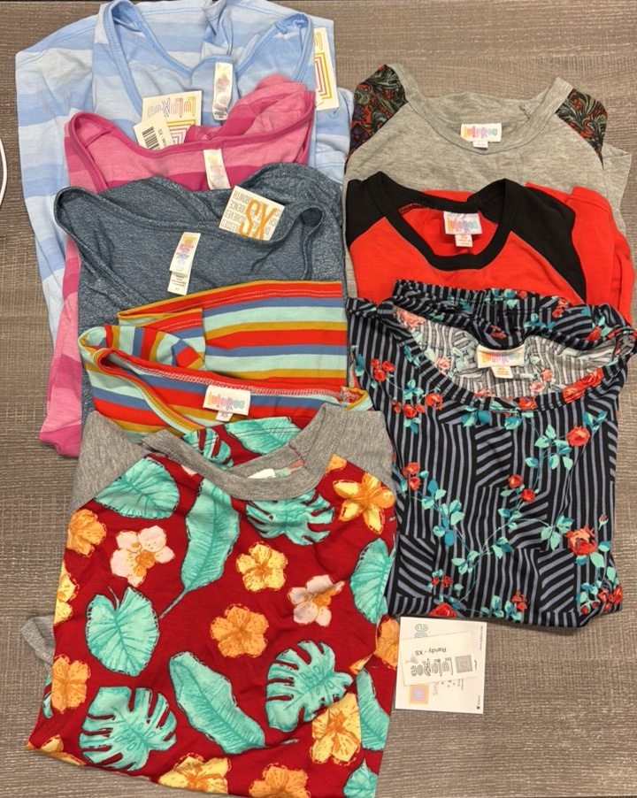 LuLaRoe Liquidation - Lot of 3-Randy Tee, 2-Gigi Tops, 3-Lynnae Tops (Size XS) - MSRP $289
