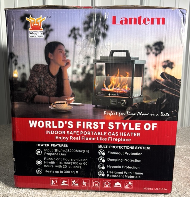 ALOGFIRE Propane Ambiance Log Fireplace Heater, Clean and Smokeless, 8,200 BTU - MSRP $296