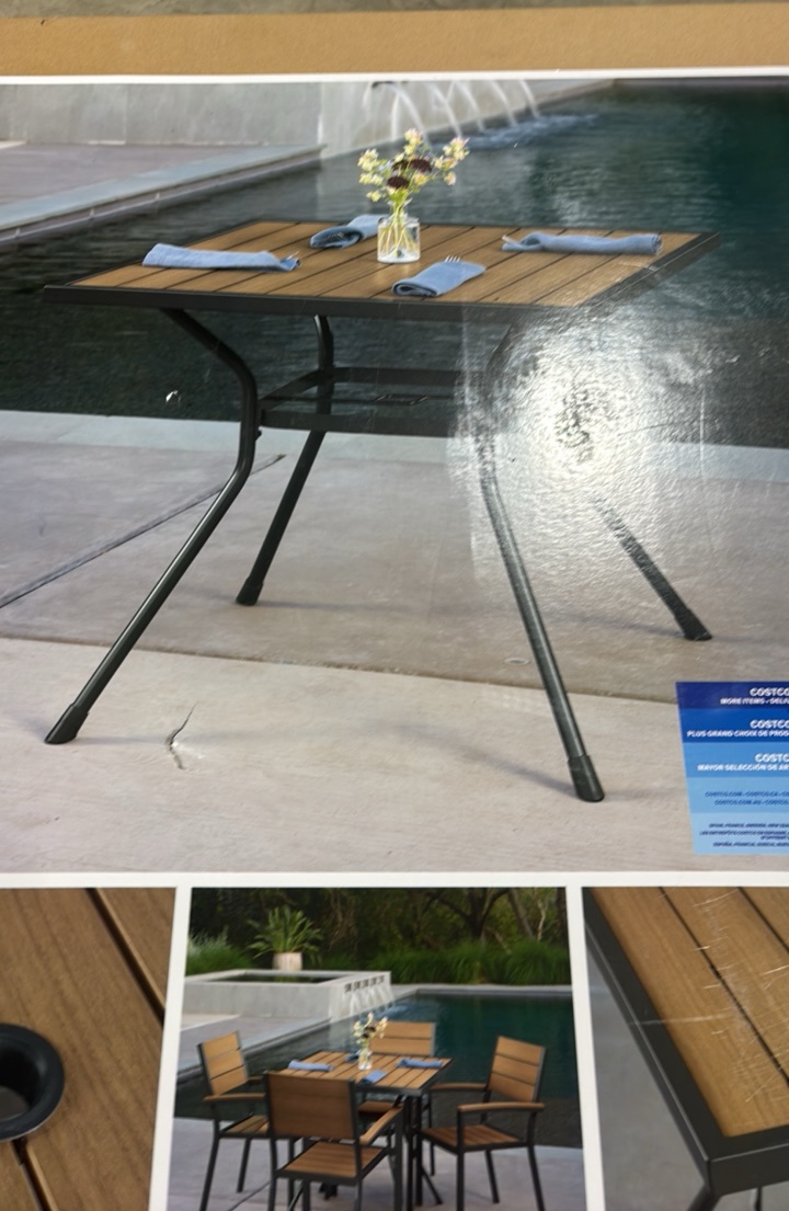 Sunvilla Commercial Faux Wood Table - 34 x 34