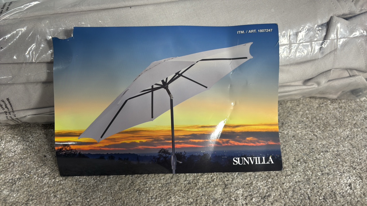 SunVilla 10 Auto-Tilt Market Umbrella (Cream) - MSRP $158