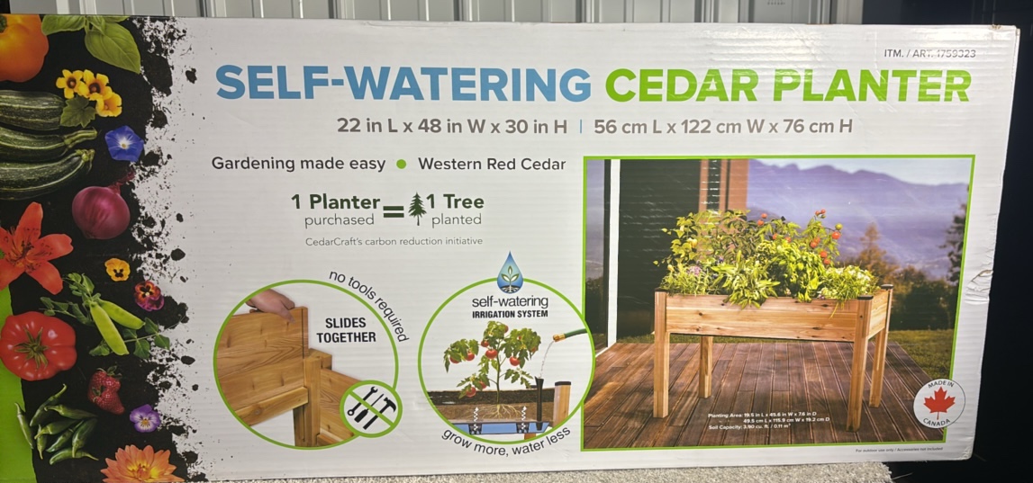 Self-watering Elevated Cedar Garden Planter - MSRP $200
