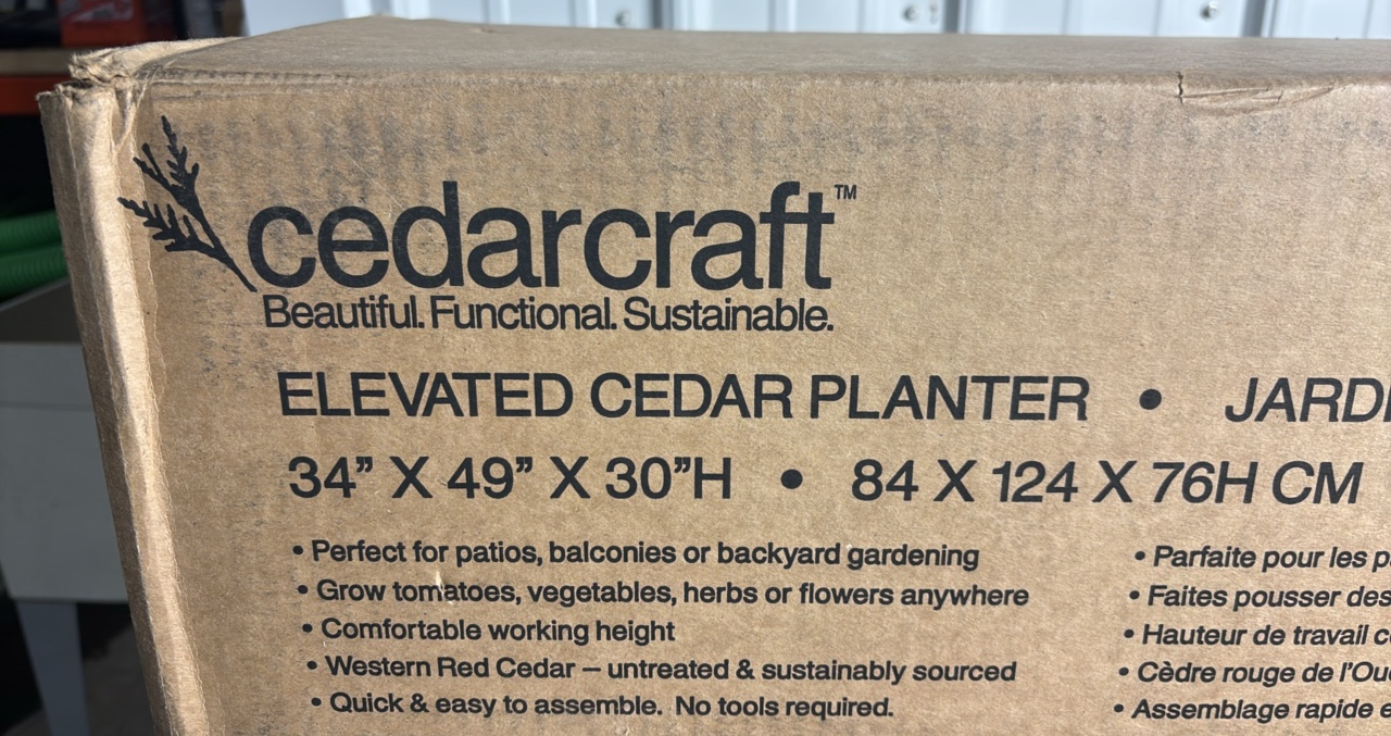 CedarCraft Elevated Cedar Planter 34 x 49 x 30 - MSRP $200