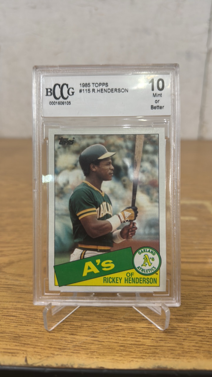 BCCG 10 1985 Topps Rickey Henderson #115
