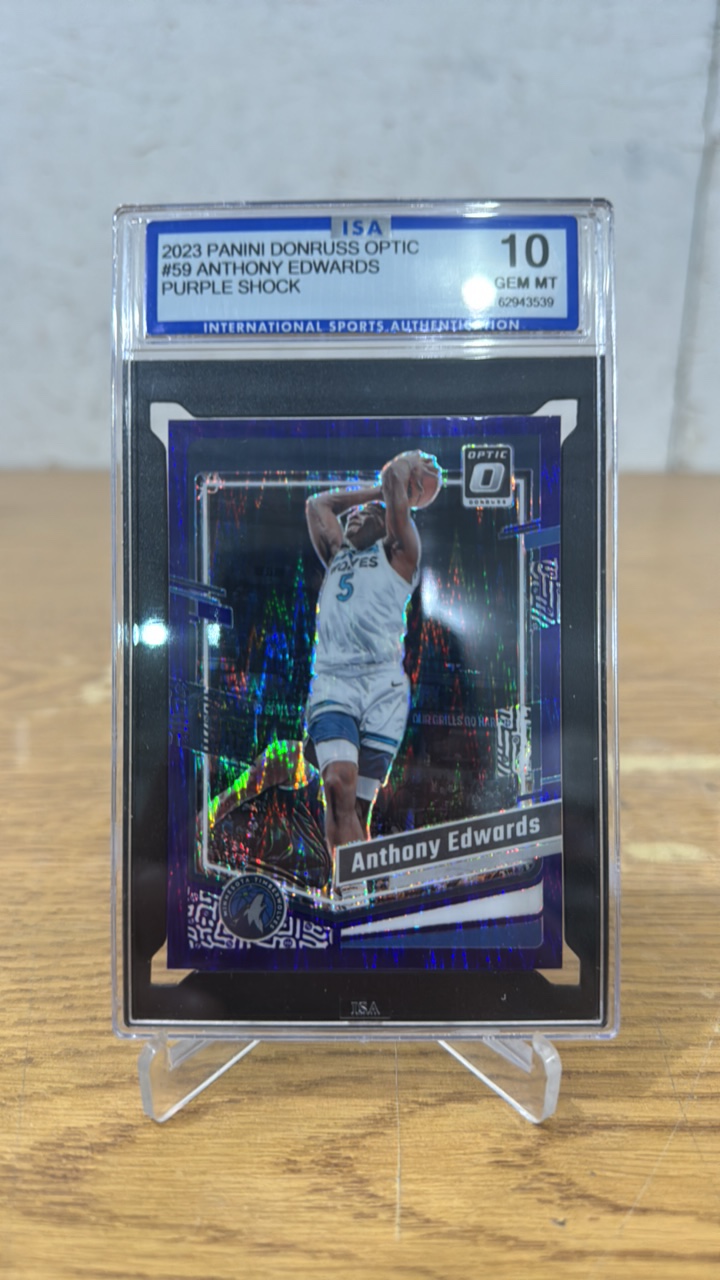 ISA 10 Gem Mint 2023 Optic Purple Shock Anthony Edwards