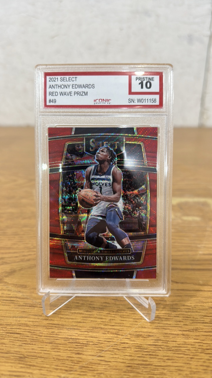 ICONIC 10 Pristine 2021 Select Red Wave Prizm Anthony Edwards