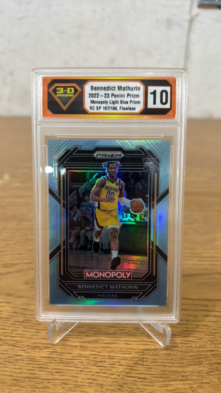 3-D Grading 10 2022 Prizm Monoploy Light Blue Bennedict Mathurin Rookie Serail #167199
