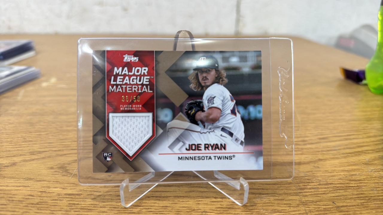 2022 Topps Major League Materials Gold Joe Ryan Rookie Serial 3650
