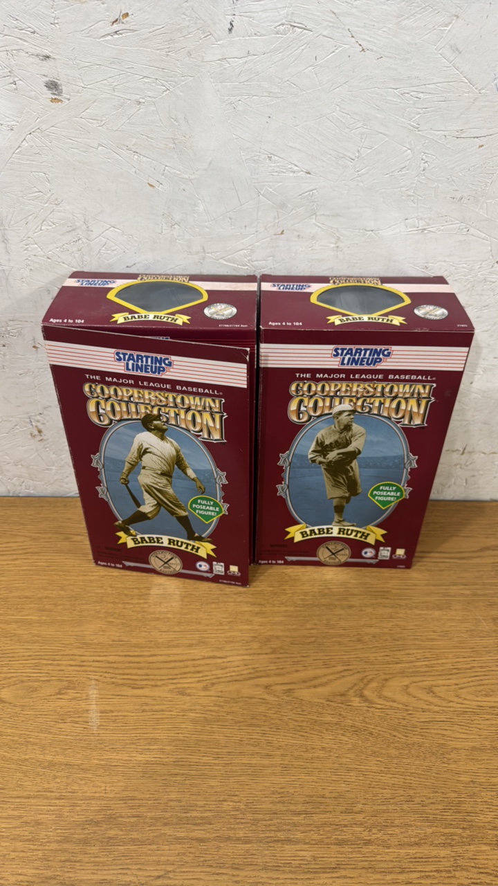 (2) Starting Lineup Cooperstown Collection 12 Babe Ruth Figures