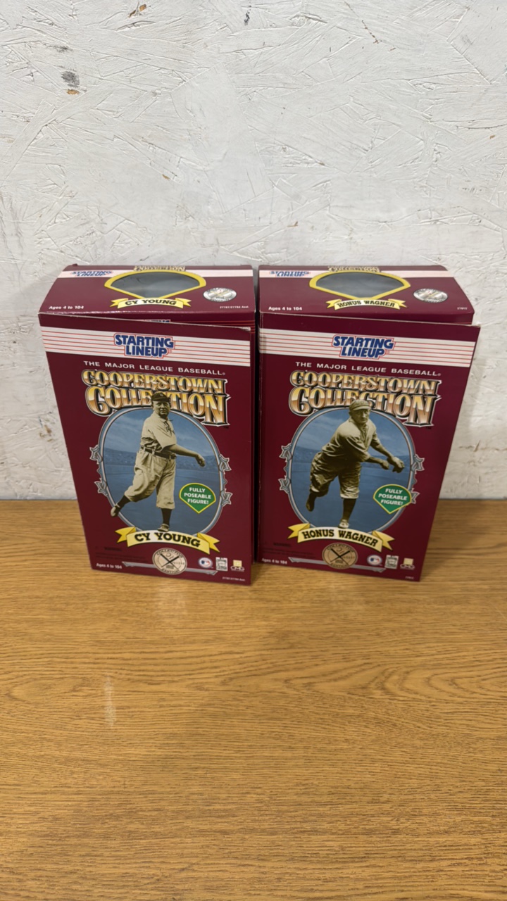 (2) Starting Lineup Cooperstown Collection 12 Figures Cy Young & Honus Wagner