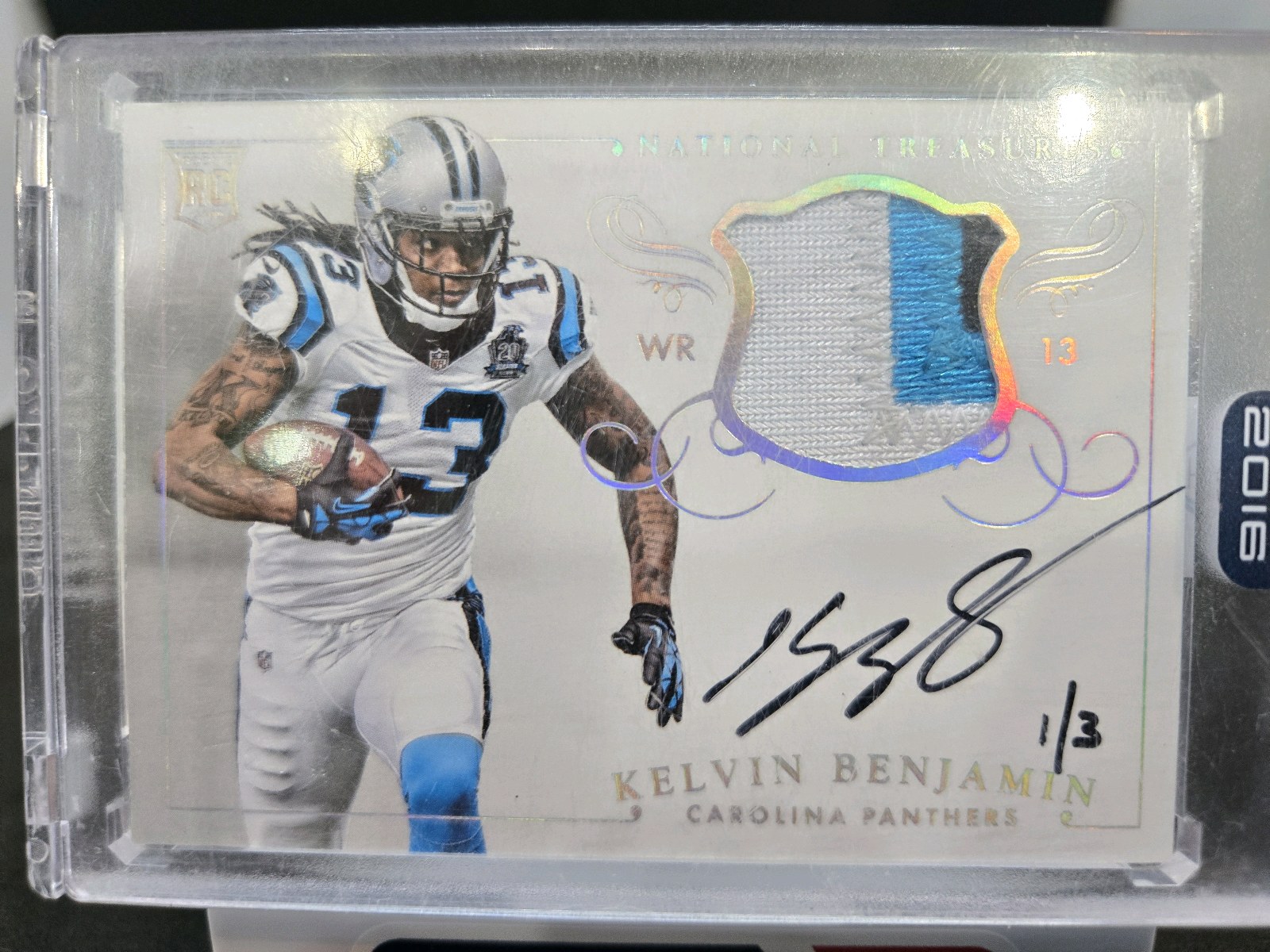 2014 NATIONAL TREASURES RPA KELVIN BENJAMIN 3CLR PATCH AUTO 3