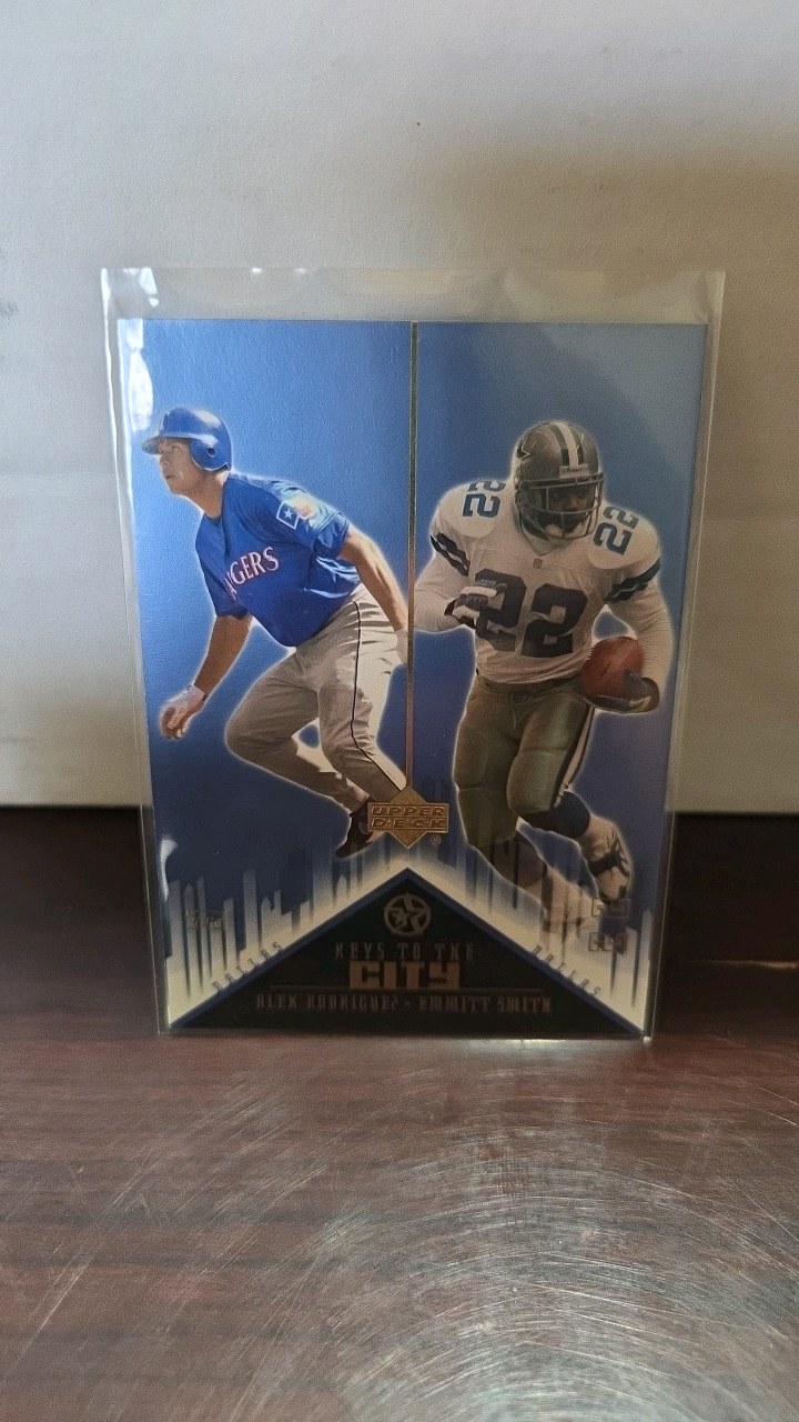 2002 UD ALEX RODRIGUEZ & EMMIT SMITH KEYS TO CITY INSERT CARD DUAL