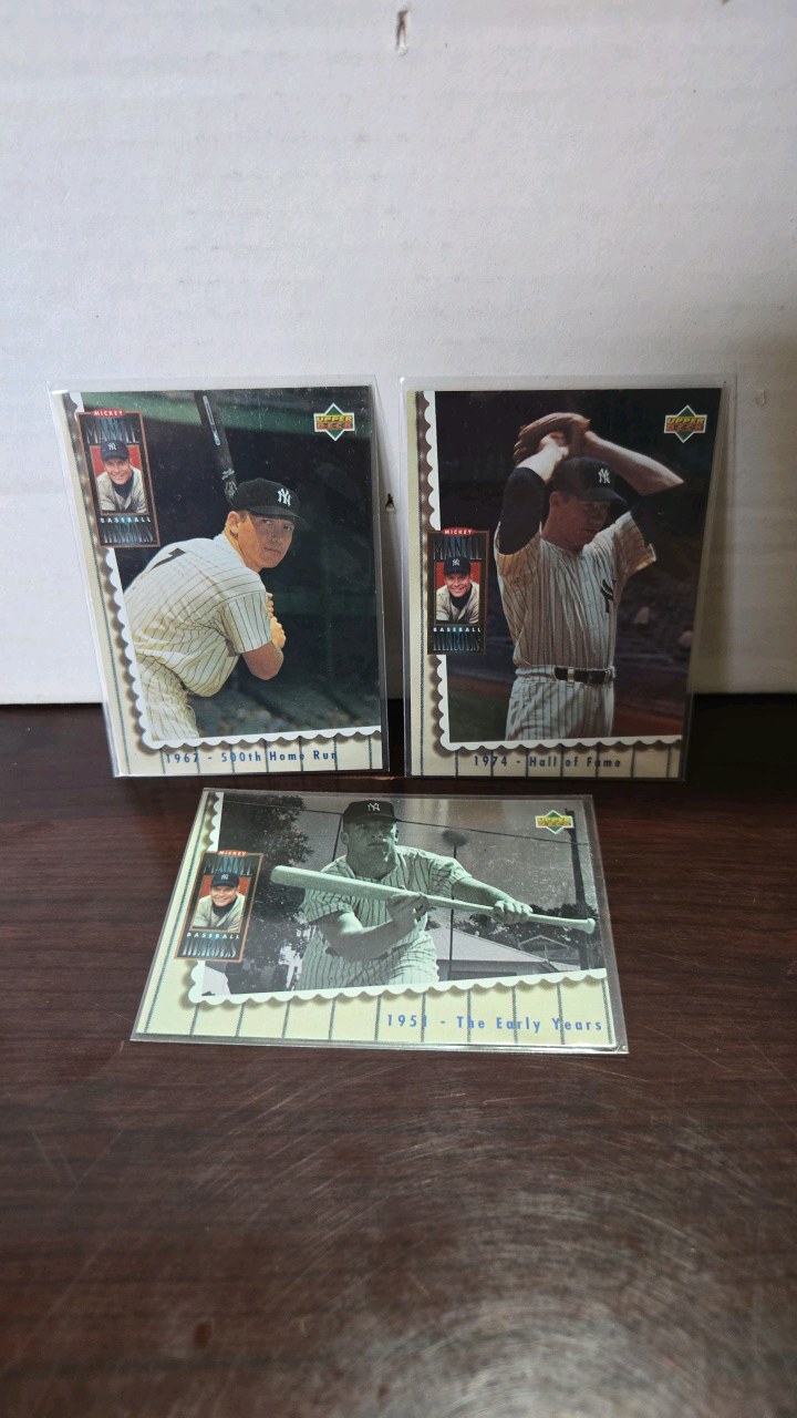 1994 UD MICKEY MANTLE BASEBALL HEROES INSERT CARD LOT OF 3