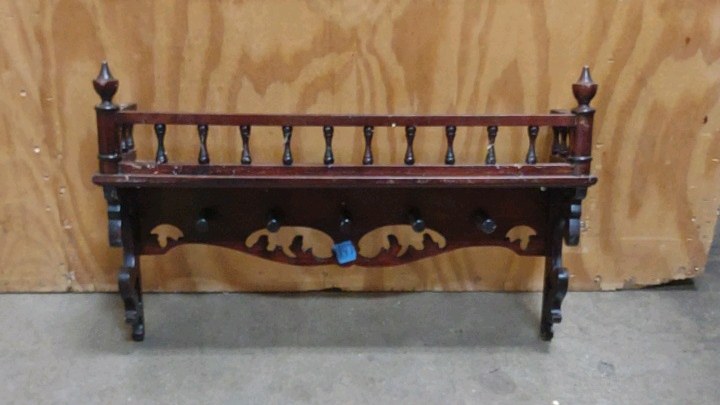 vintage coat rack shelf