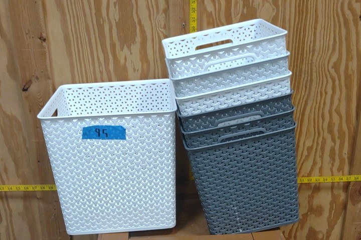 storage baskets.