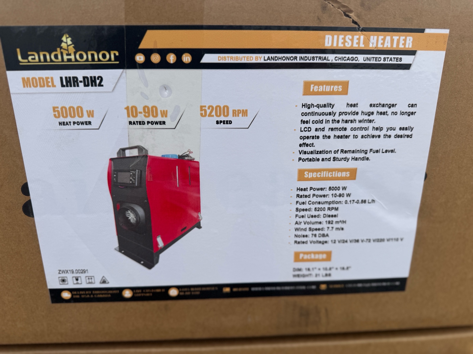 Diesel Heater  LandHonor  2026  Unused  LHR-DH2