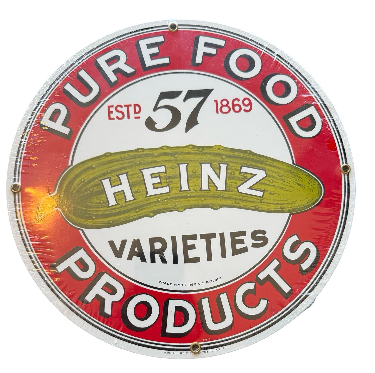 Sealed Ande Rooney Heinz Pure Food Metal Sign