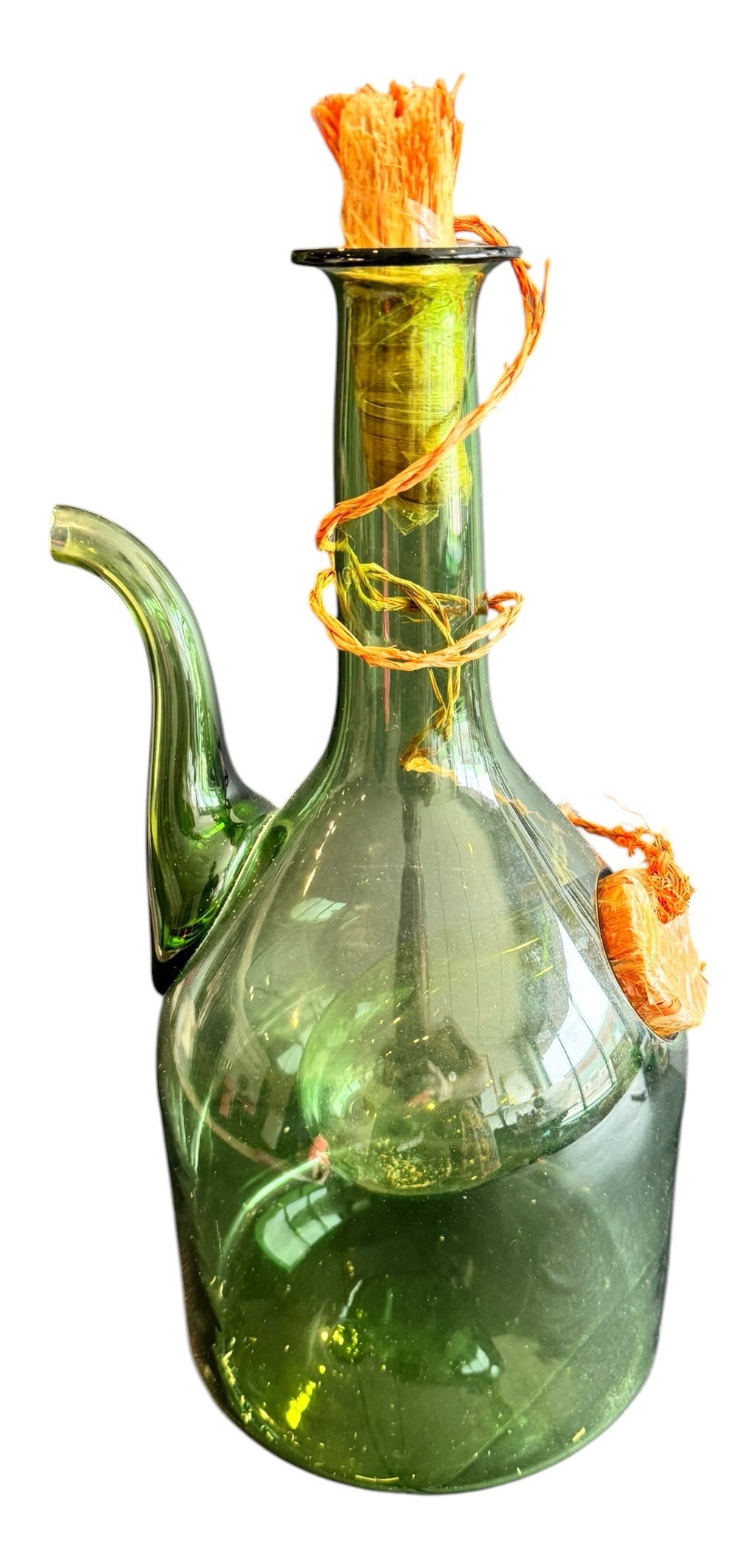 Vintage Green Glass Wine Decanter