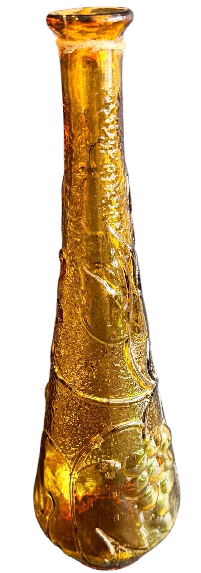 Tall Amber Glass Decanter