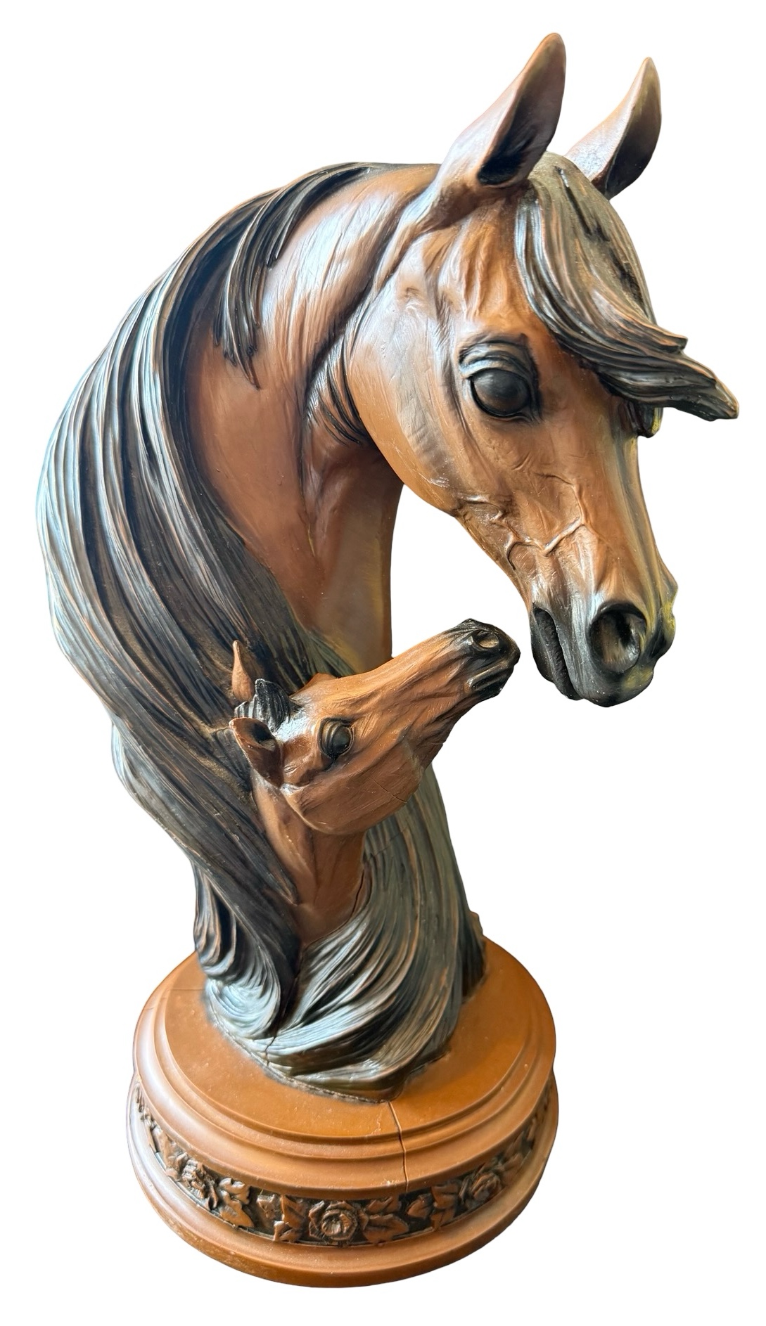 Mom & Baby Horse Head Sculpture