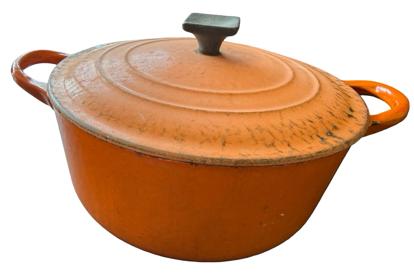 Vintage Le Creuset Flame Orange Cast Iron Dutch Oven