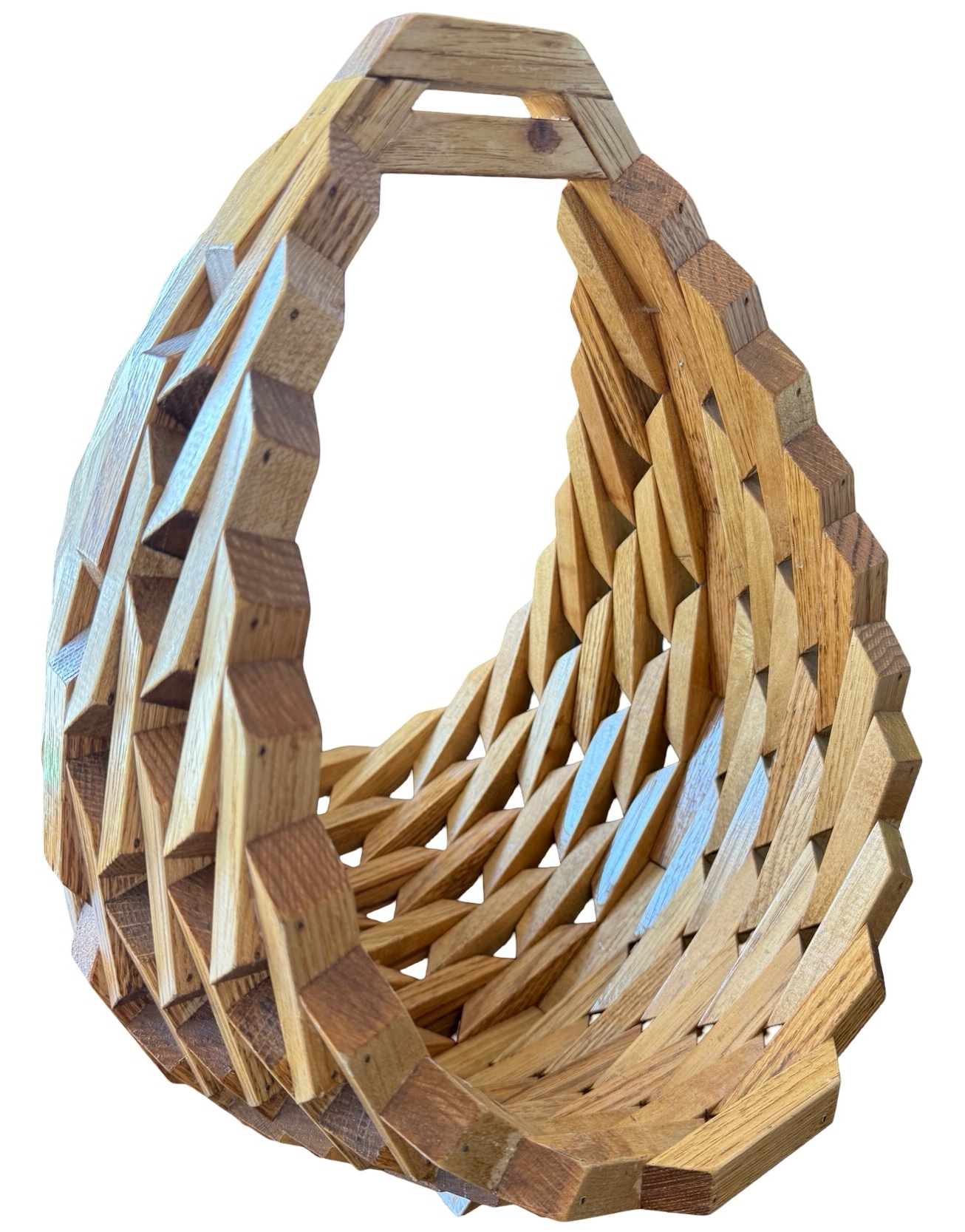 Geometric Wooden Block Art Basket